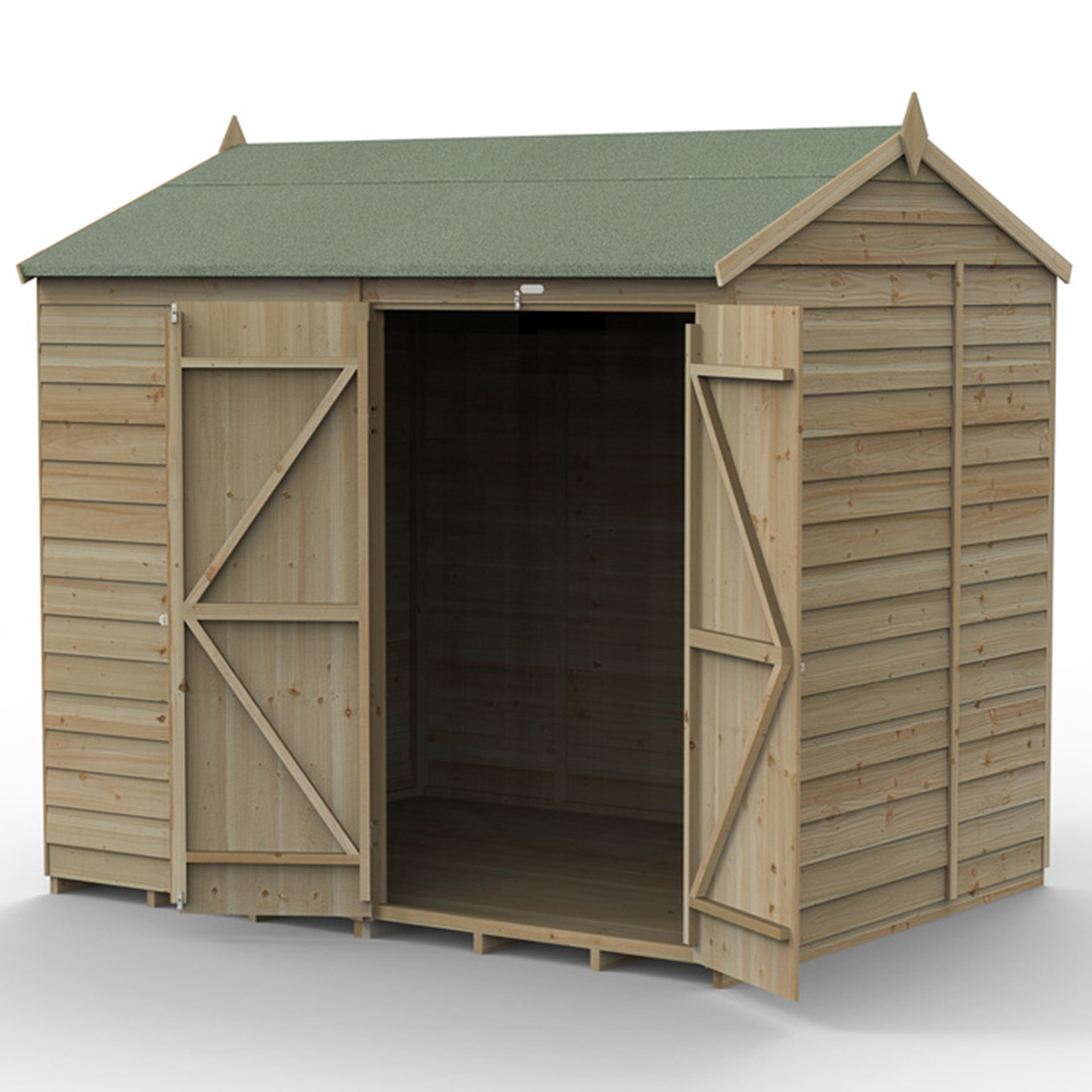 Forest Garden 4LIFE 8 x 6ft Double Door Reverse Apex Shed Image 3