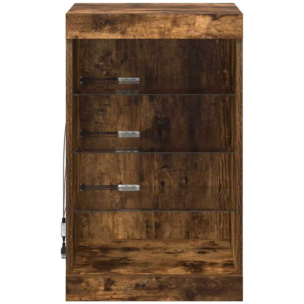 vidaXL 4 Shelf Smoked Oak Sideboard with RGB LED Lights Image 6