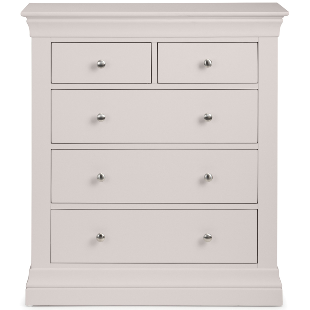 Julian Bowen Clermont 5 Drawer Light Grey Chest of Drawers Image 3