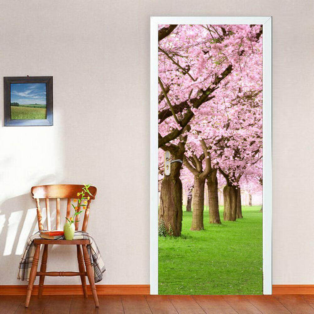 Walplus Pink Blossom Office Decor Door Mural Image 6