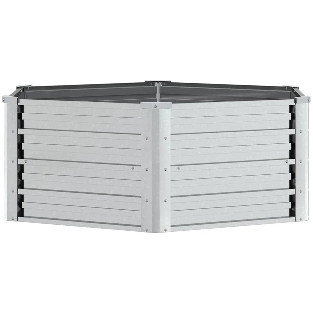 vidaXL Silver Galvanised Steel Square Raised Garden Bed 129 x 129 x 45cm Image 2