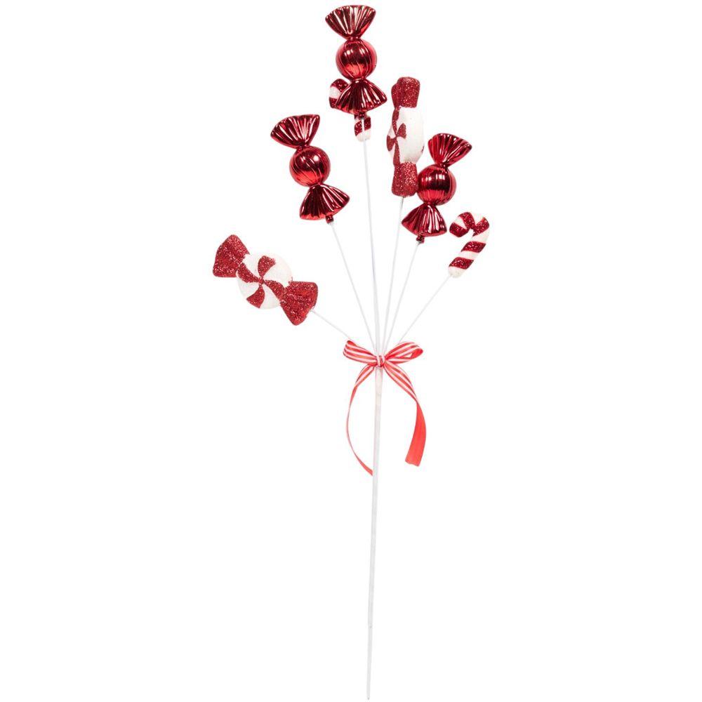 Sweetie Candy Cane Pick Red Image 1
