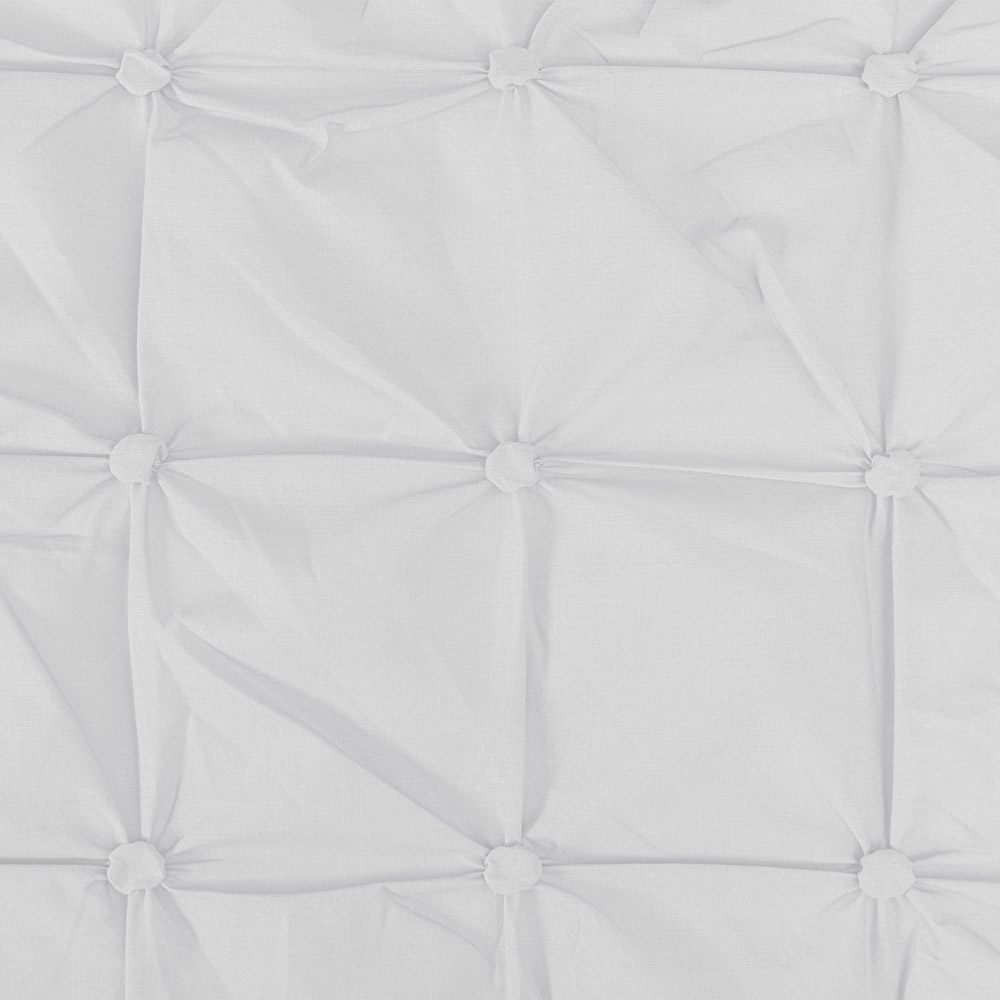 Smart Living Super King Size White Rouched Pleat Duvet Cover Set Image 6