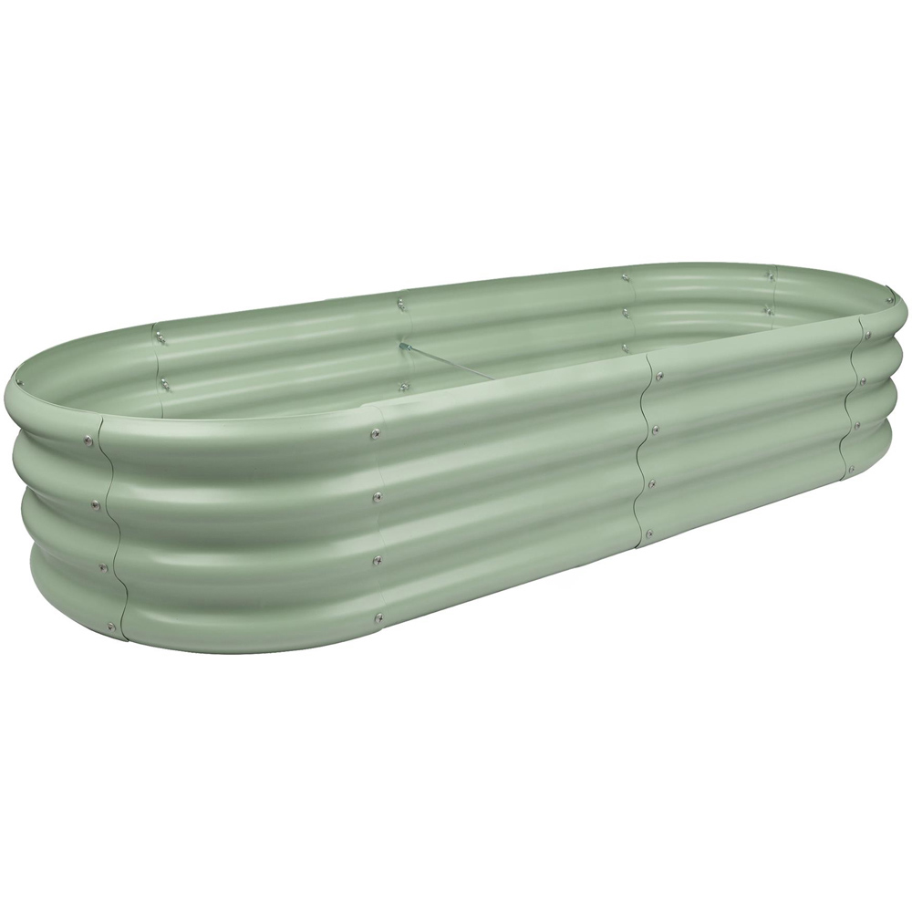 Harbour Housewares Green Rounded Galvanised Steel Raised Garden Bed 180 x 90cm Image 1