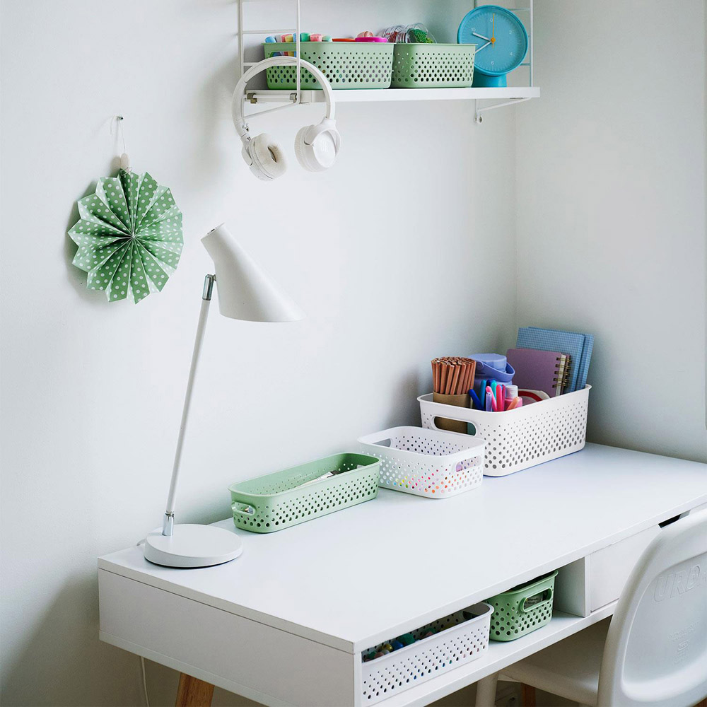 SmartStore Essence White Slim Organiser Storage Basket 1.3L 3 Pack Image 6