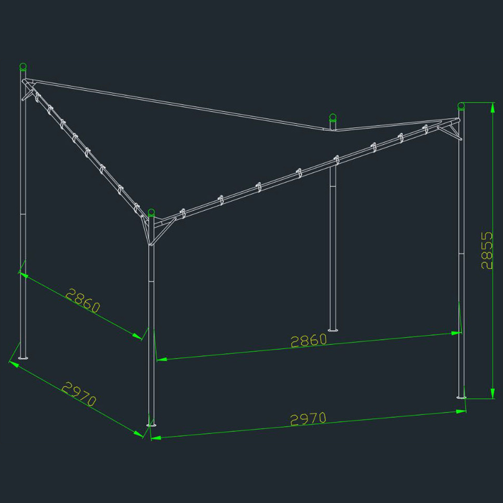 Glendale 3 x 3m Twin Sail Grey Garden Gazebo Image 3