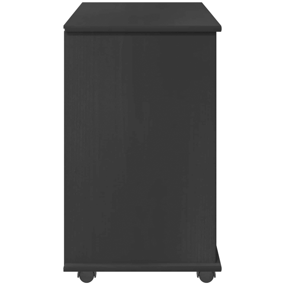 vidaXL Single Door 2 Drawer 2 Shelf Black Rolling Storage Cabinet Image 5