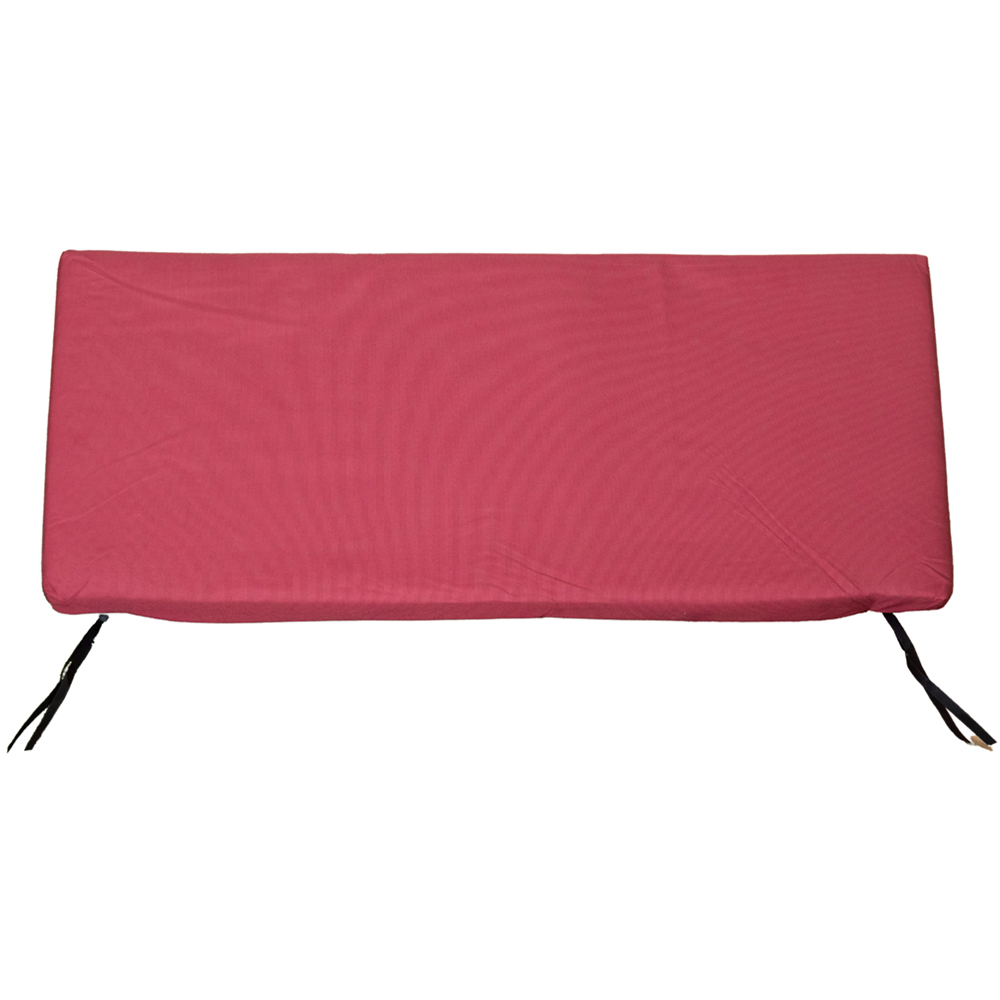 Samuel Alexander 2 Seater Burgundy Wooden Garden Chair Cushion Base 99 x 41cm Image 1