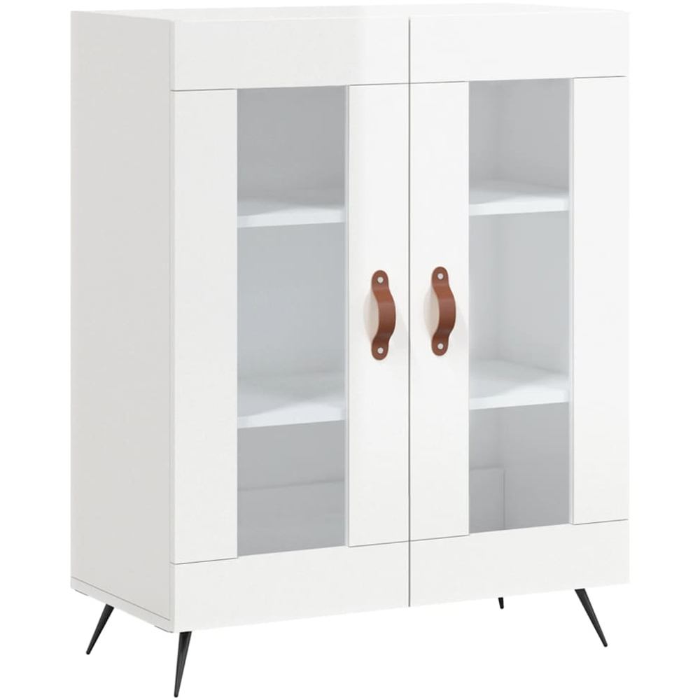 vidaXL 2 Door High Gloss White Sideboard Image 2