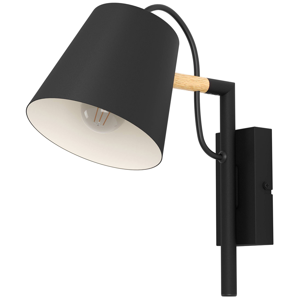EGLO Lacey Black and Creme Wall Light Image 1