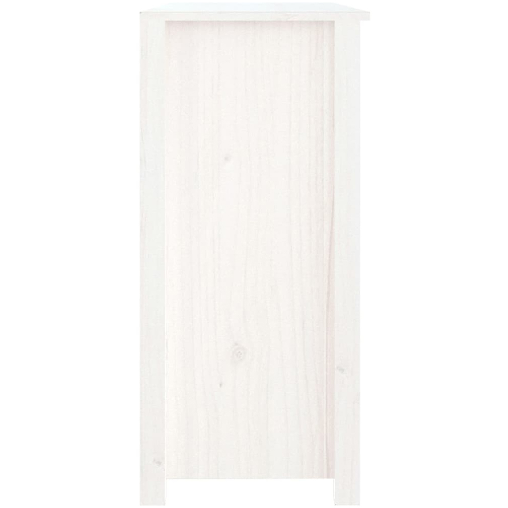 vidaXL 2 Door 2 Drawer White Solid Pine Wood Sideboard Image 4