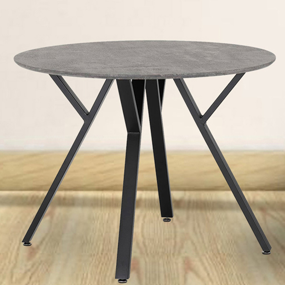 Seconique Athens 4 Seater Round Dining Table Concrete Grey Image 1
