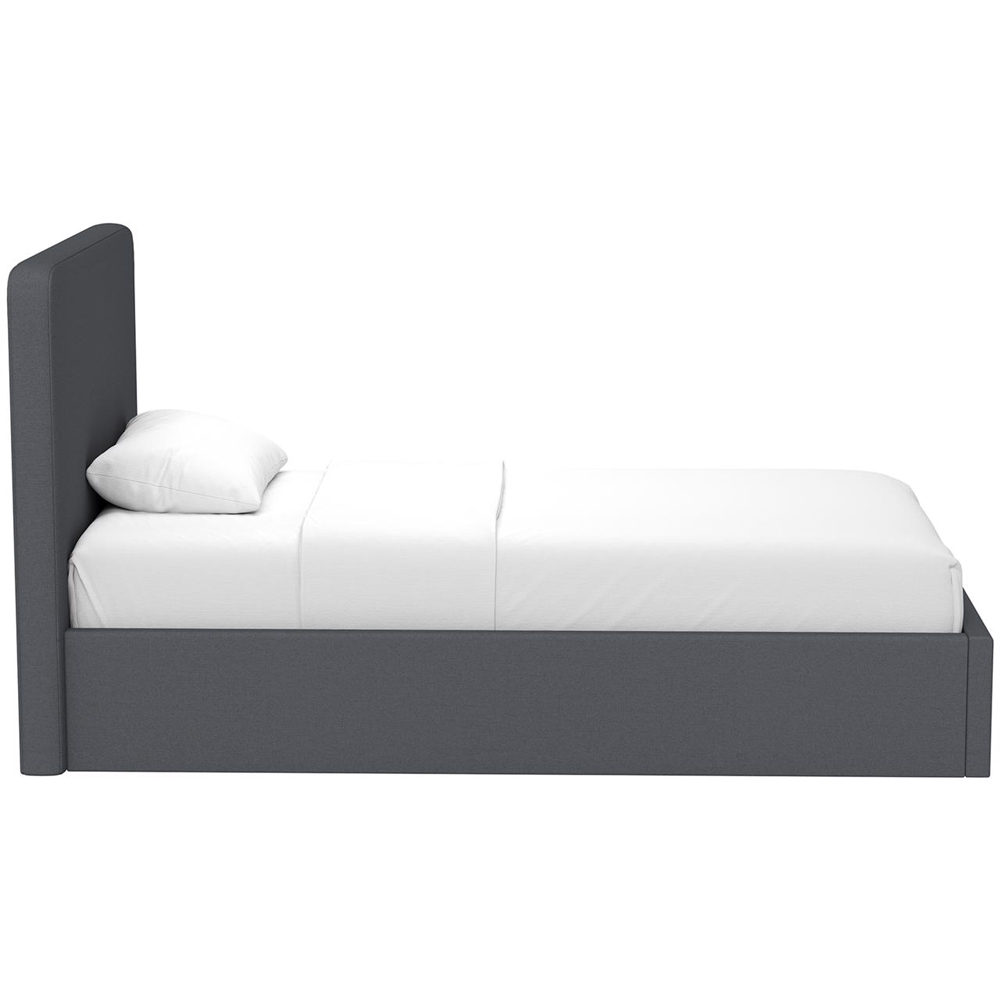 FWStyle Single Grey Upholstered Lift Up Ottoman Bed Frame Image 4