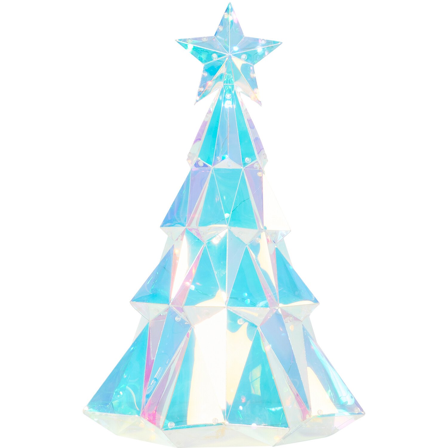 Crystal Effect LED Half Tree - Iridescent Image 1