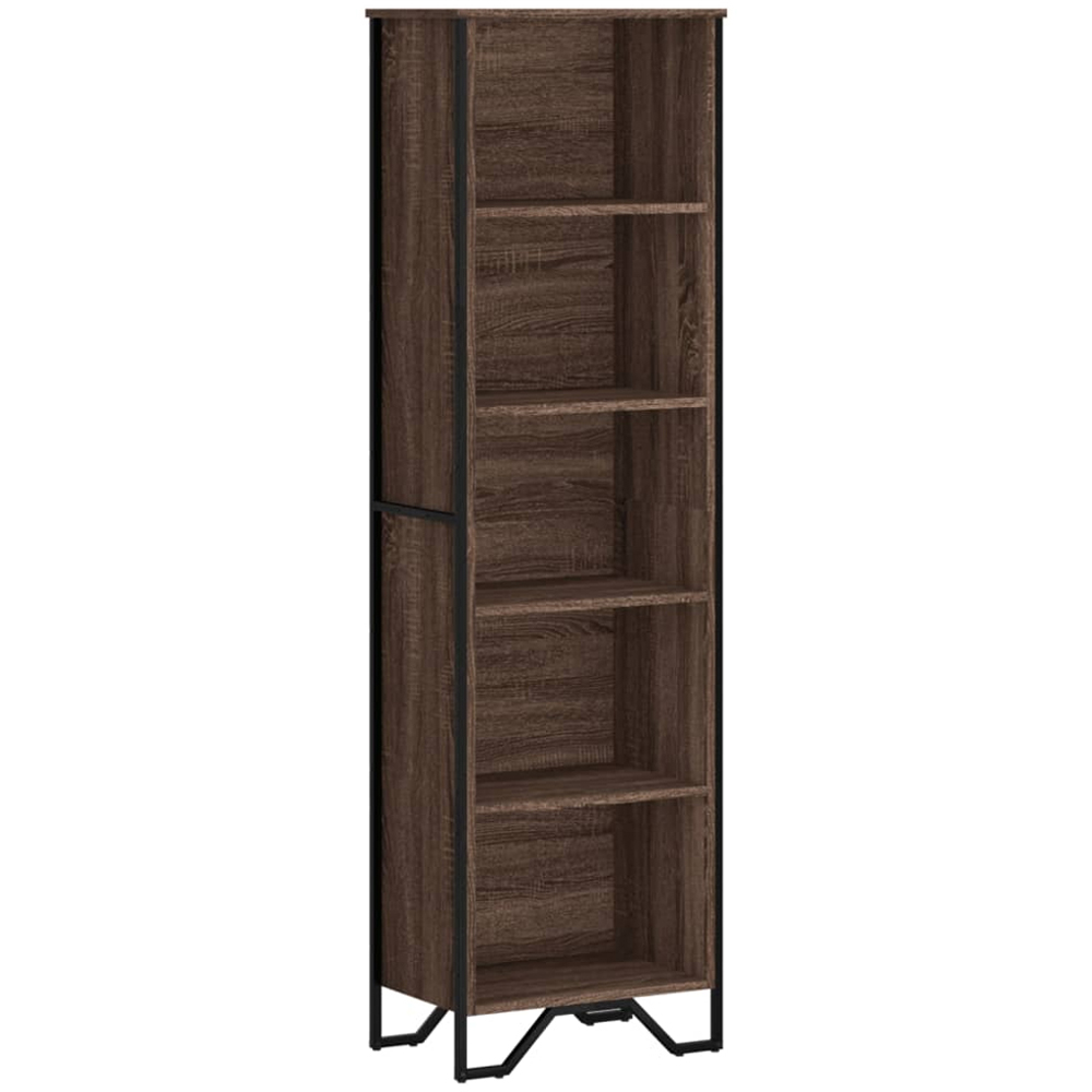 vidaXL 5 Shelf Brown Oak Bookcase Image 2