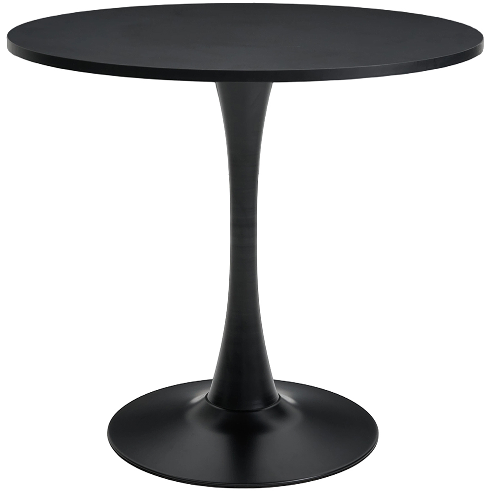 Living and Home 2 Seater Metal Base Modern Round Dining Table Black Image 4