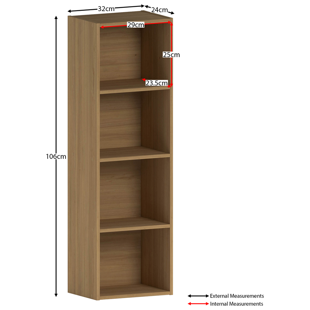 Vida Designs Oxford Oak 4 Shelf Cube Bookcase  Image 7