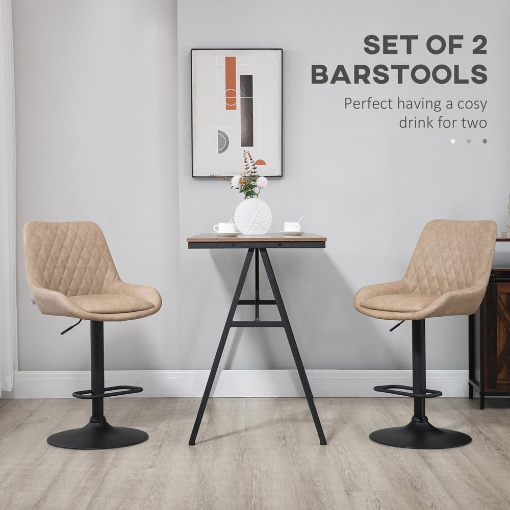 Portland Light Khaki Height Adjustable Bar Stool Set of 2 Image 4