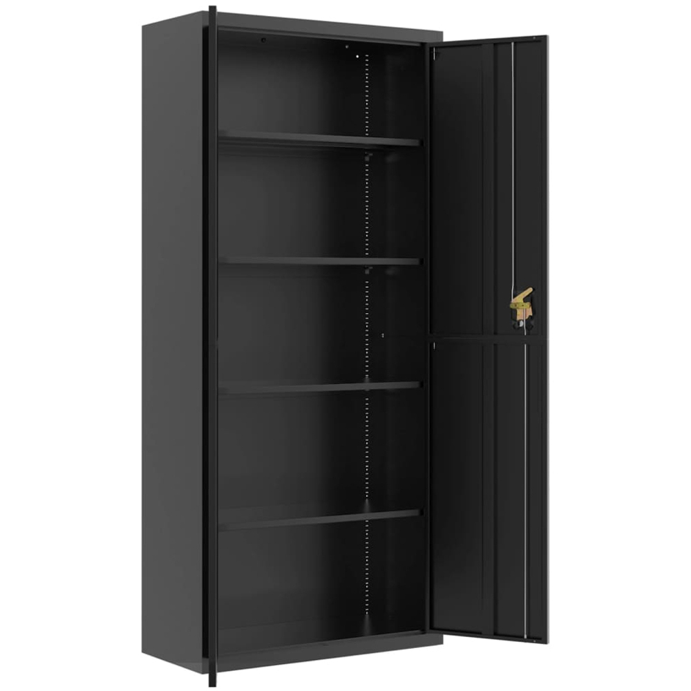vidaXL 2 Door Black Steel Tall File Cabinet Image 4