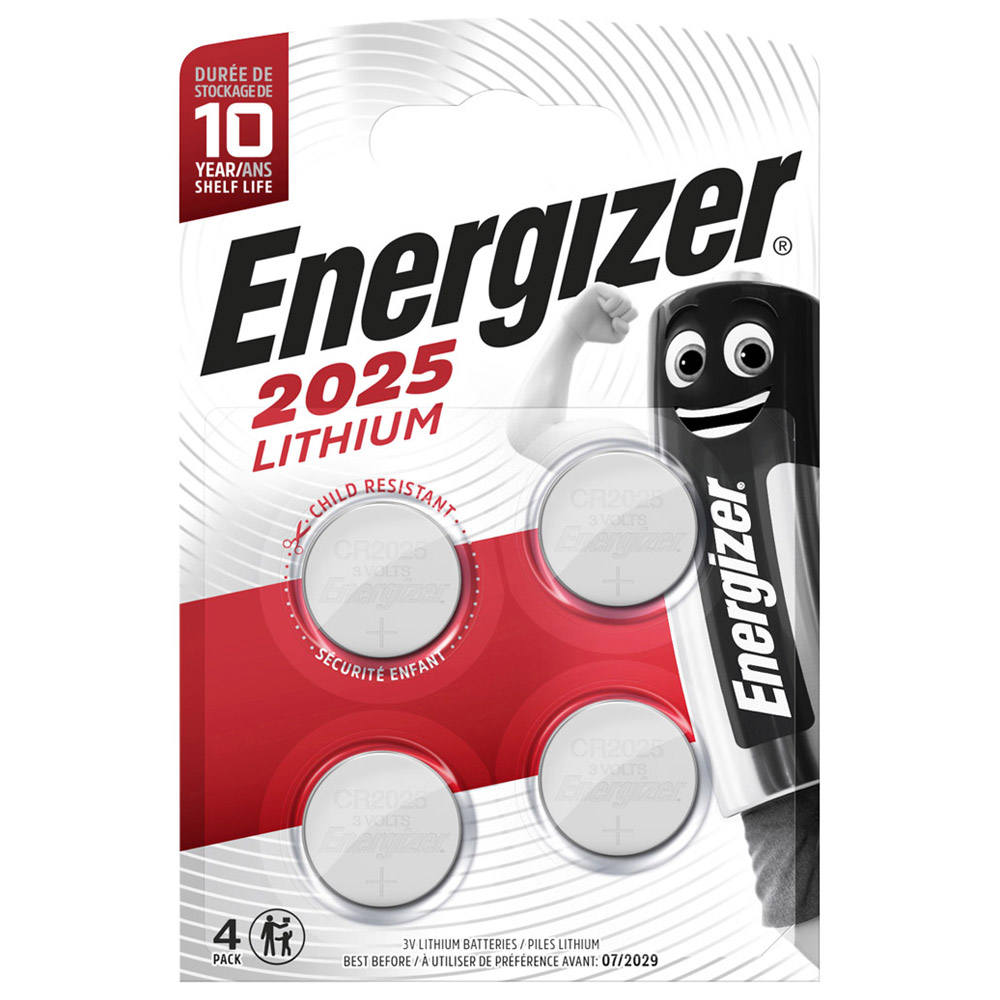 Energizer CR2025 4 Pack Lithium Coin Batteries Image 1