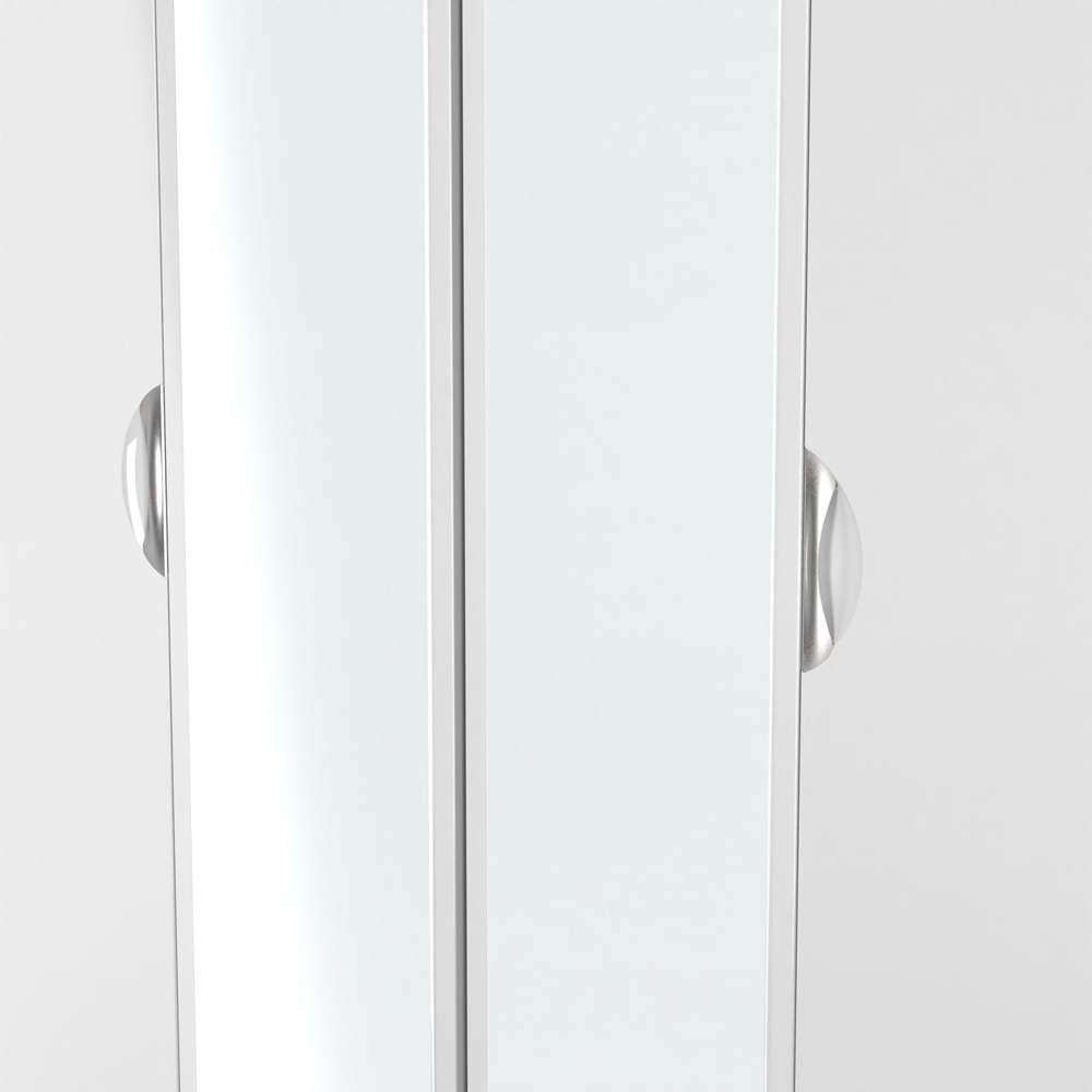 Crowndale Camden 4 Door Wardrobe White Gloss and White Mirrored Wardrobe Ready Assembled Image 8