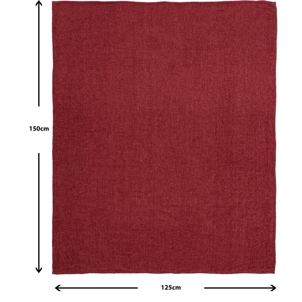 Wilko Red Chenille Throw 125 x 150cm Wilko