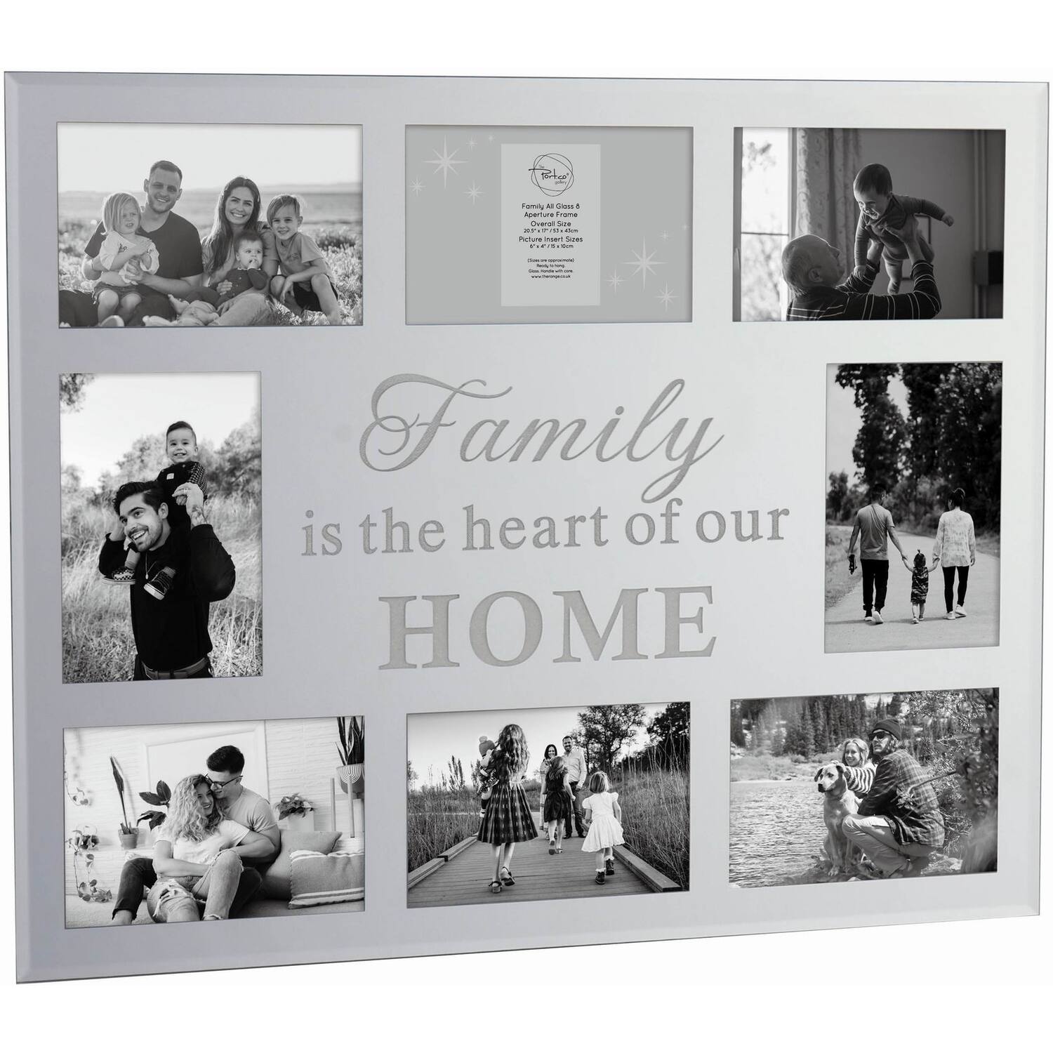 Family All Glass 8 Aperture Photo Frame Image