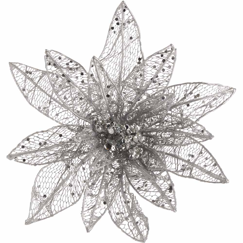 Wilko Glitters Wire Flower Decoration Image 1