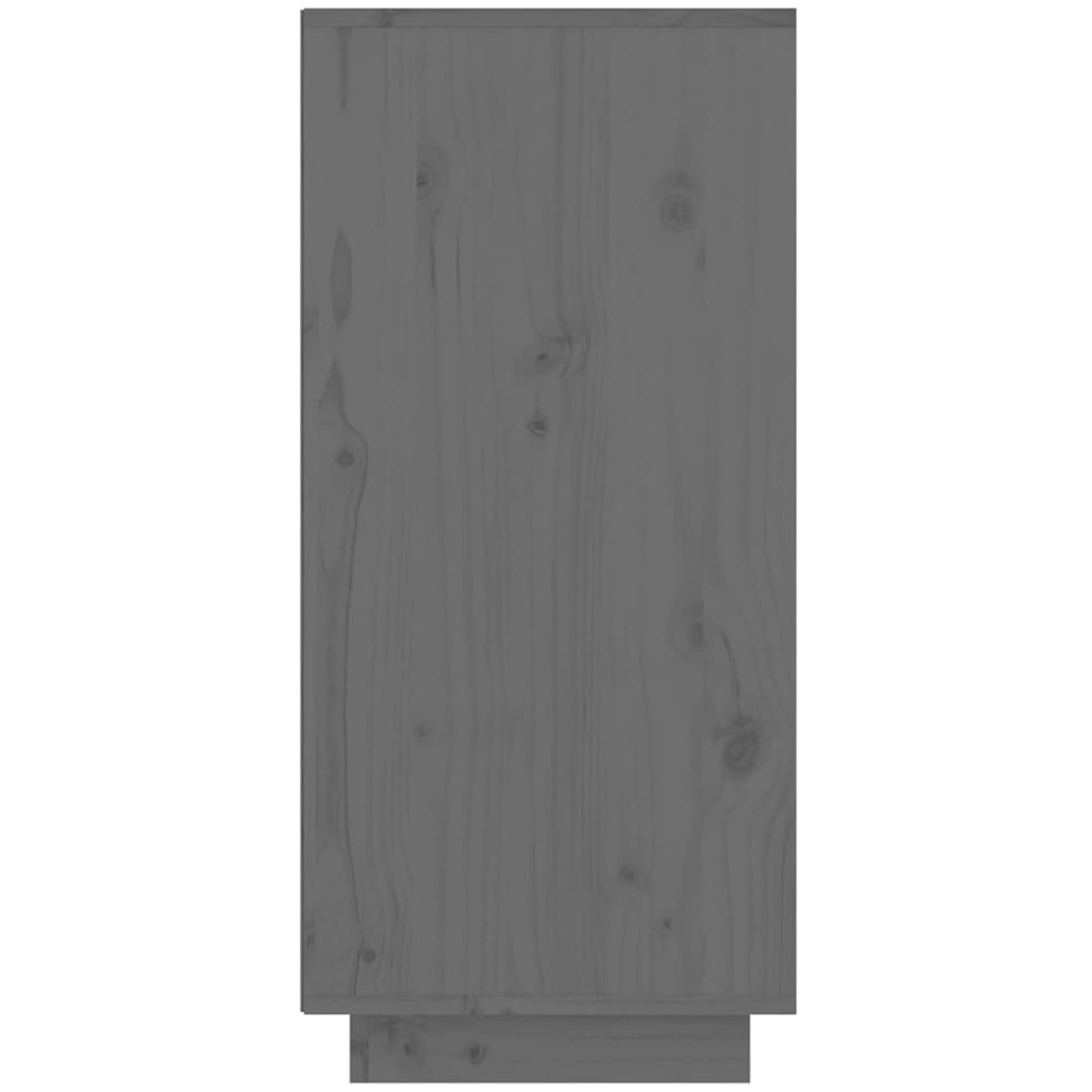 vidaXL 2 Drawer 2 Shelf Grey Solid Pine Wood Console Cabinet Image 6