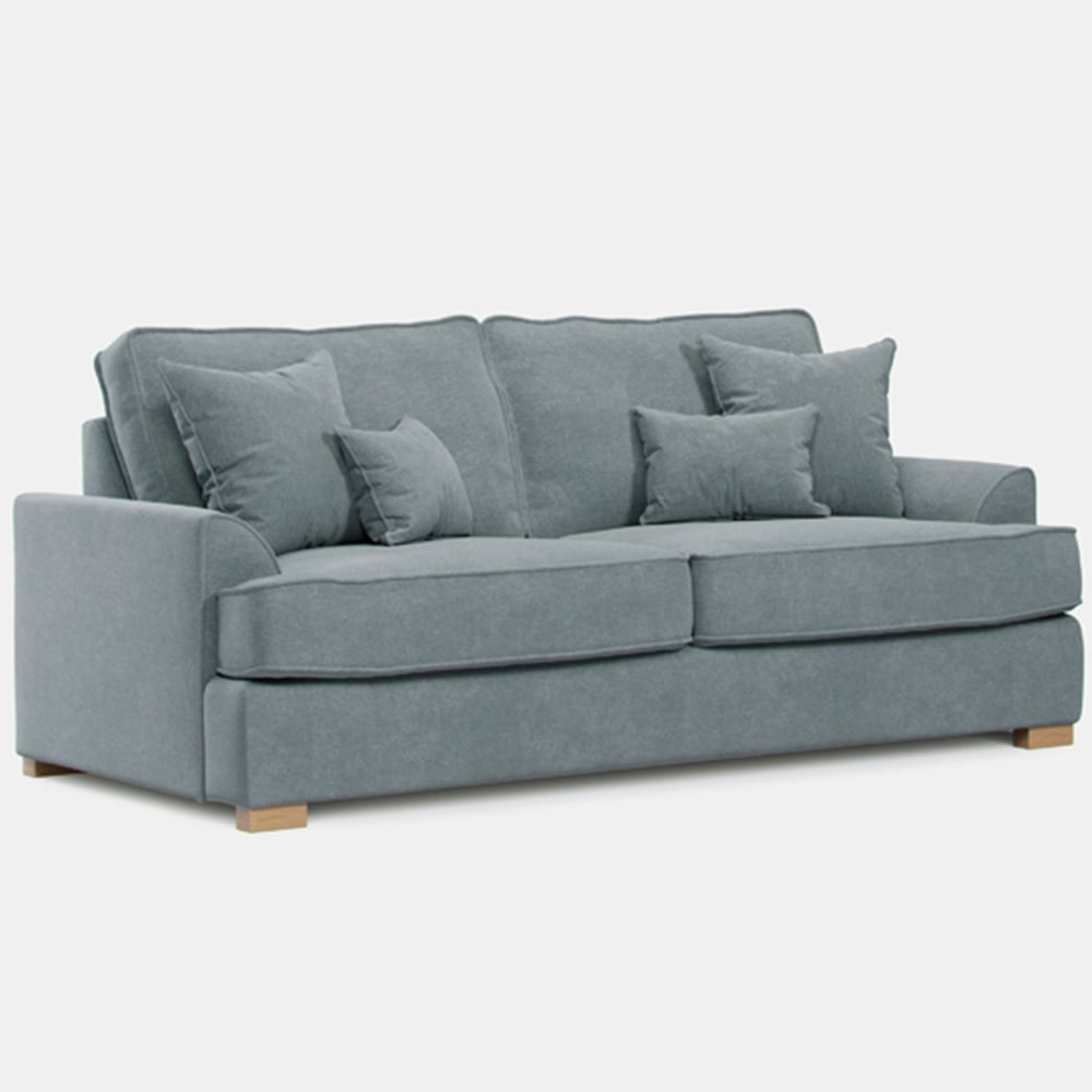 Alba City 3 Seater Fine Blue Fabric Sofa Image 2