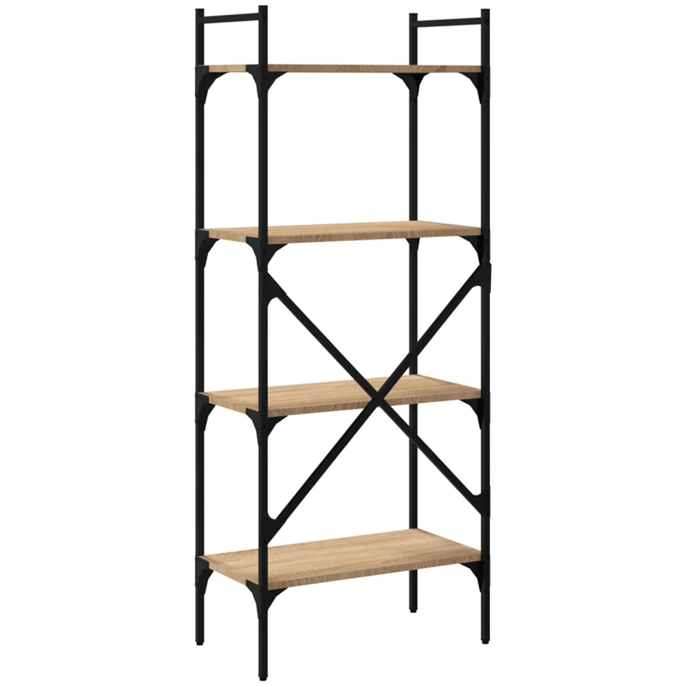 vidaXL 4 Shelf Sonoma Oak Bookcase Image 6