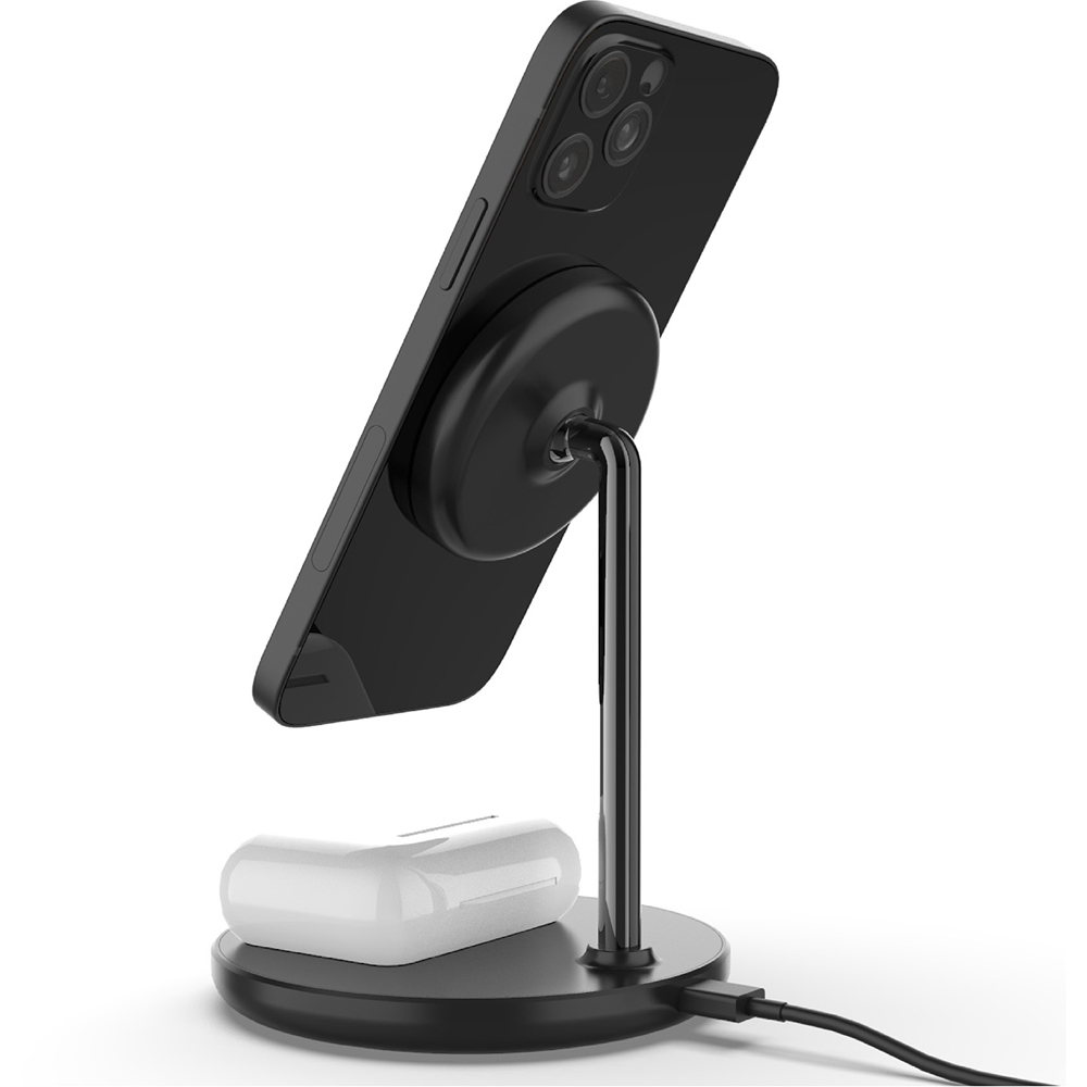 SilverLabel 2-in-1 Black Wireless Charging Stand Image 4