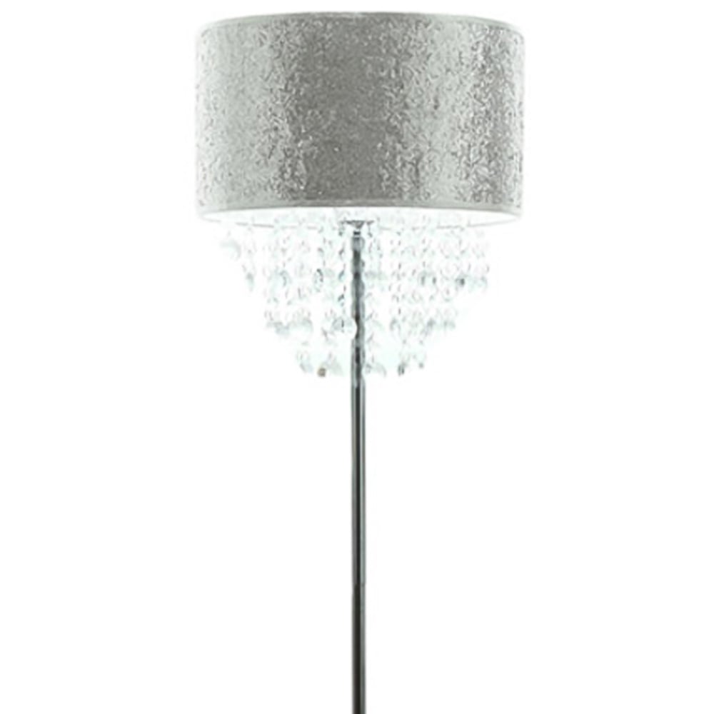 ValueLights Bonita Silver Glitter and Jewel Droplet Floor Lamp and Bulb Image 2