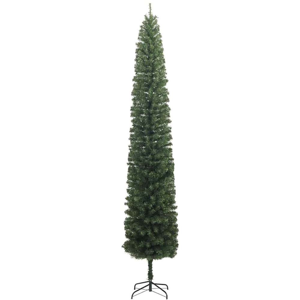 vidaXL Green Artificial Christmas Tree with LEDs White Decoration Ornaments 9ft Image 5