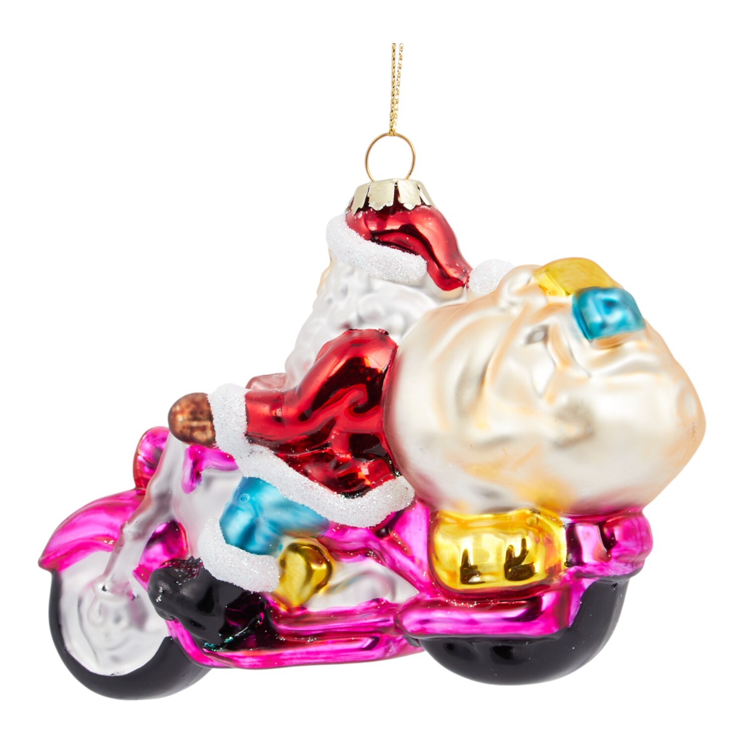 Santa Riding Motorbike Hanging Decoration Image 3