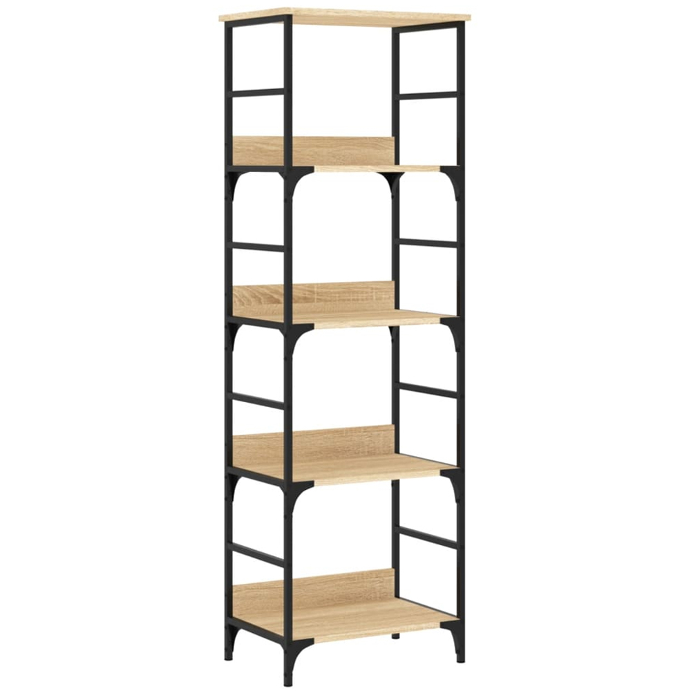 vidaXL 4 Open Shelf Sonoma Oak Bookshelf Image 2