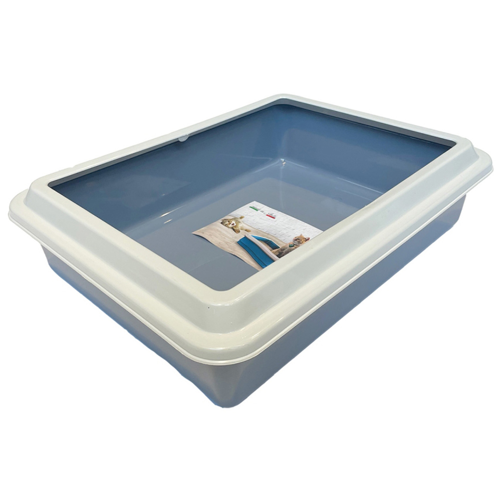 Happy Pet Large Dusky Blue Cat Litter Tray 50 x 40 x 14.5cm Image 1