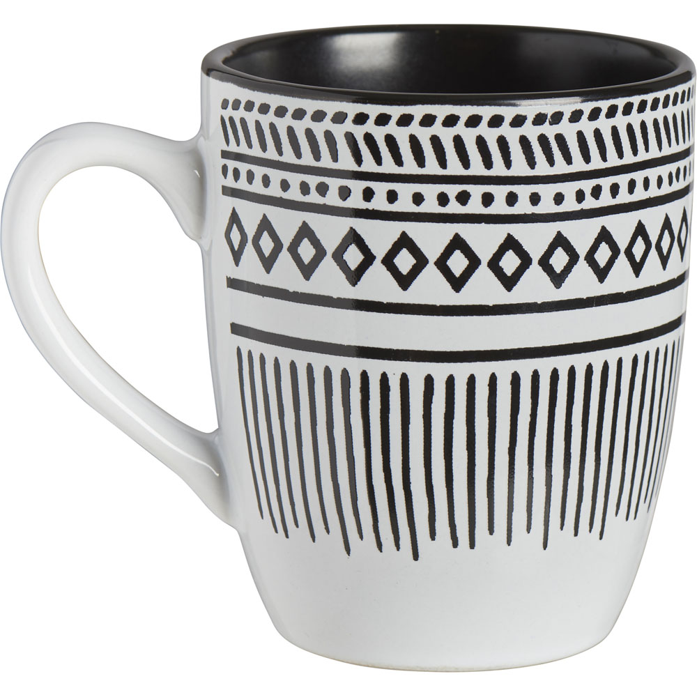 Wilko Black and White Pad Print Mug Image 4