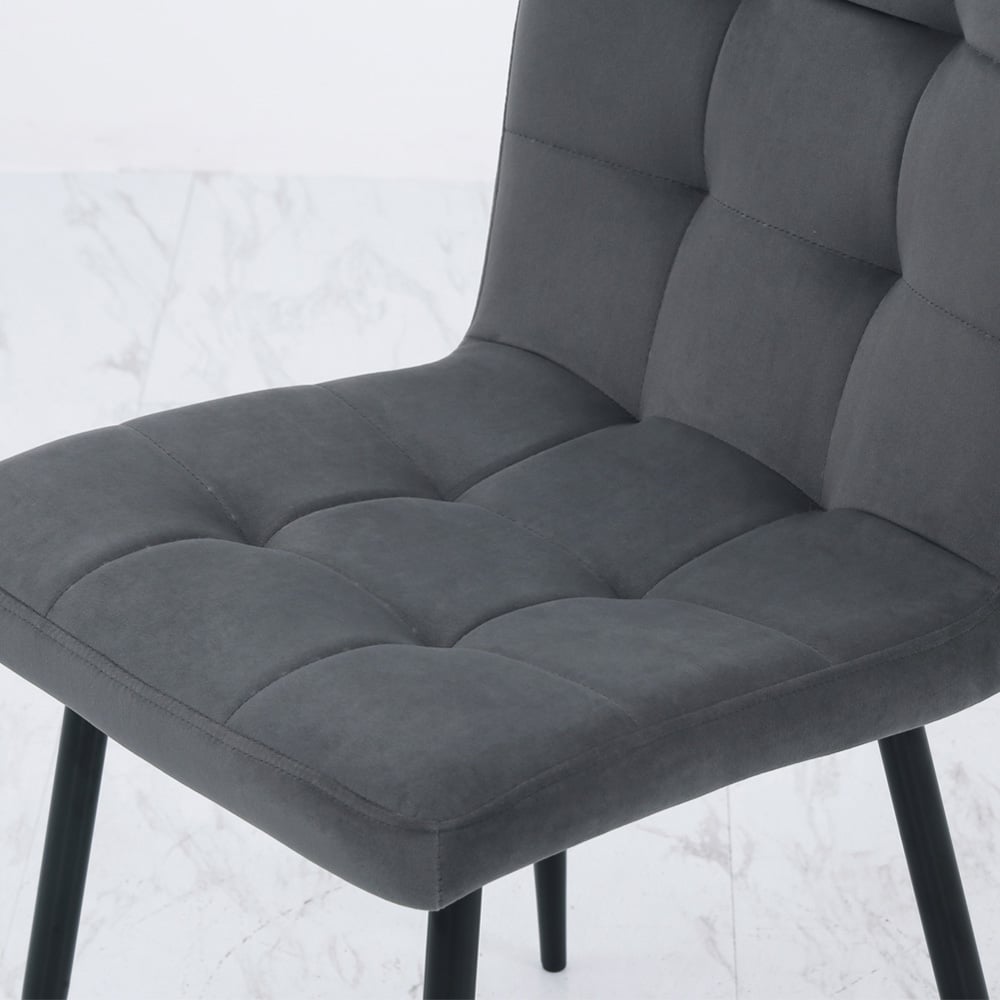 Living and Home Set of 4 Frosted Velvet Dining Chairs Image 6