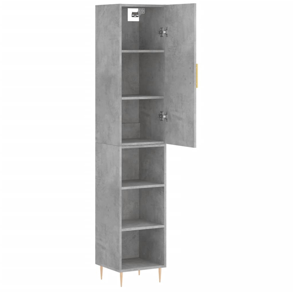 vidaXL Single Door 3 Shelf Concrete Grey Highboard Image 4