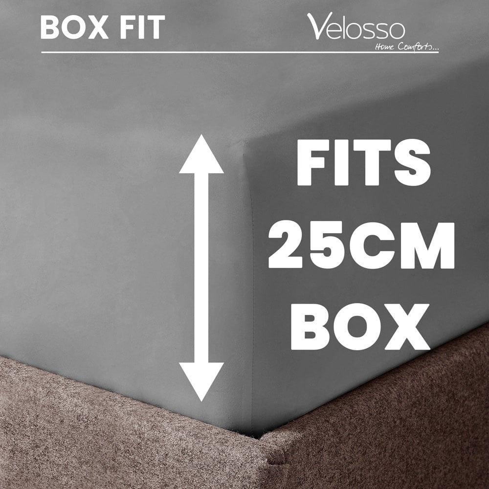 Velosso Microfibre King Size Grey Fitted Sheet Image 5