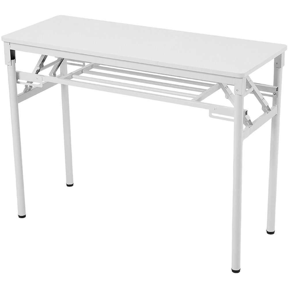 Living and Home Single Shelf Metal Frame Foldable Laptop Desk White 80cm Image 2