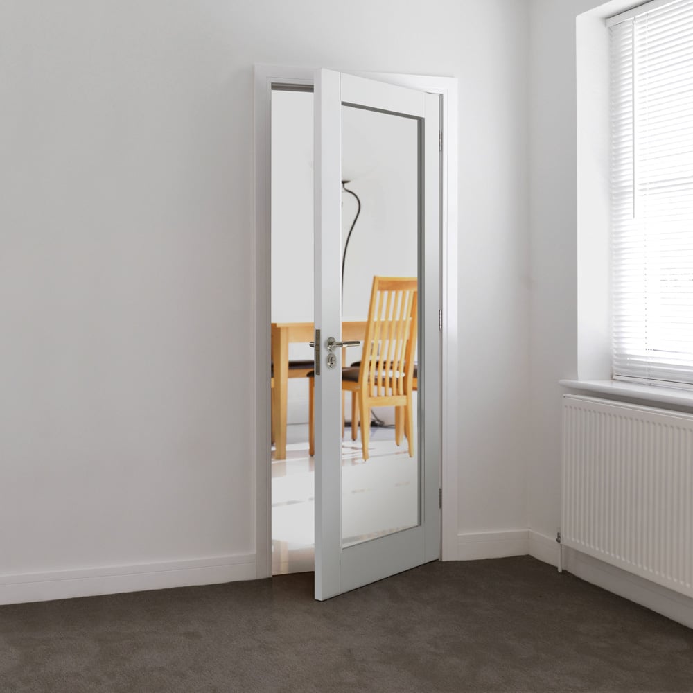 JB Kind Tobago Shaker White Glazed Internal Door 1981 x 686mm Image 2