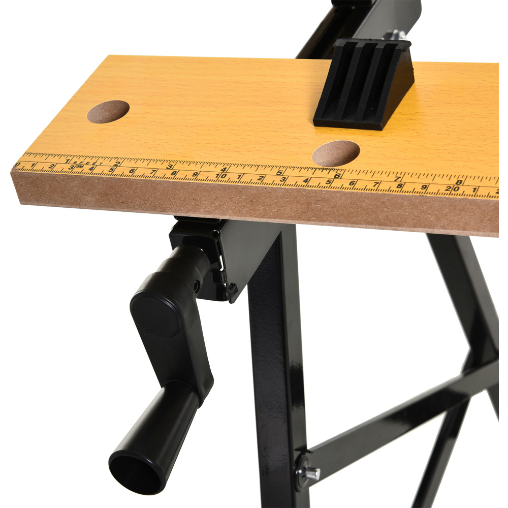DURHAND 4-in-1 Black Foldable Work Bench with Adjustable Saw Image 3