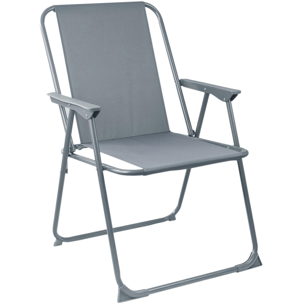 Harbour Housewares Grey Folding Metal Beach Chair Image 2