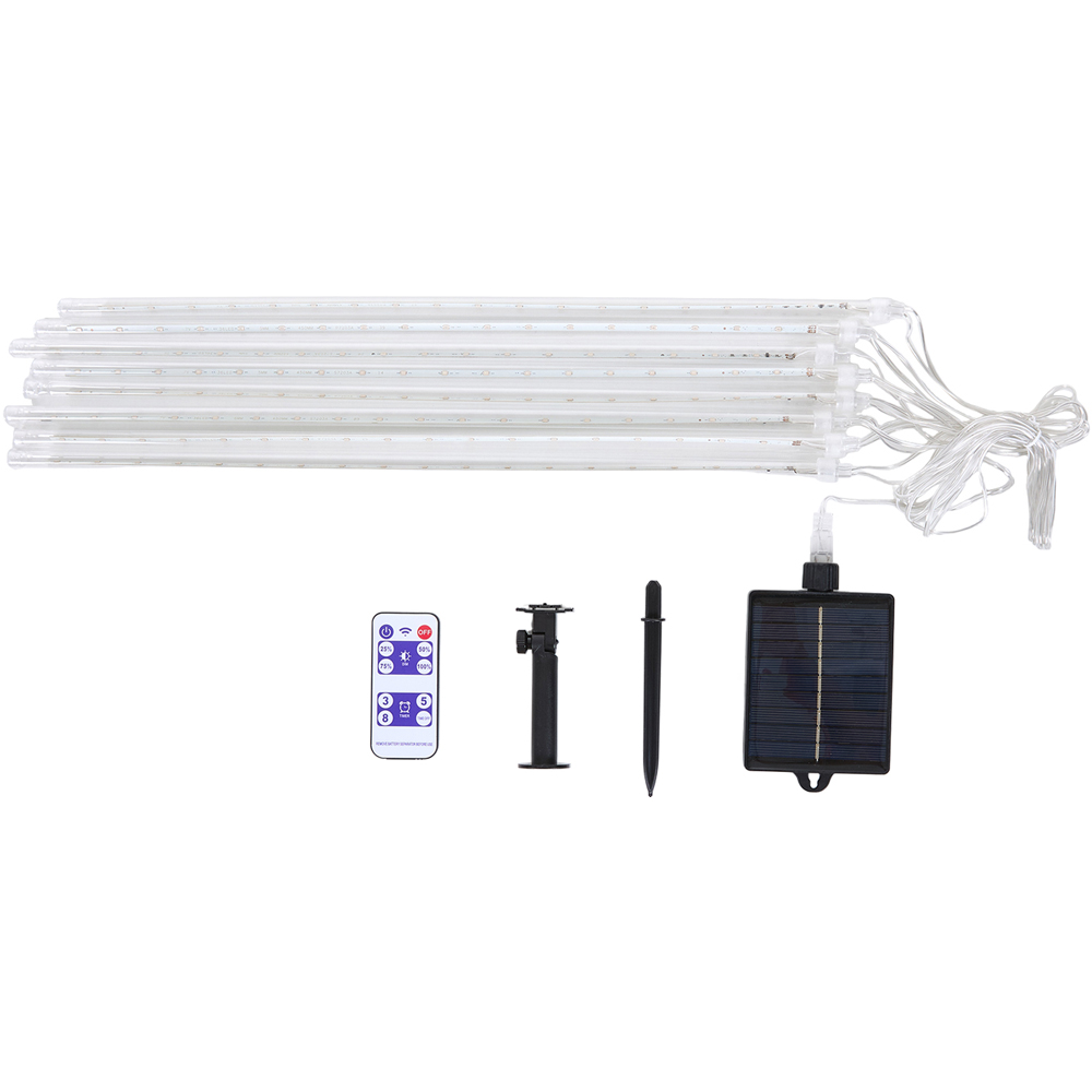 Living and Home Solar Powered Meteor Shower LED String Light with Remote 3m Image 2