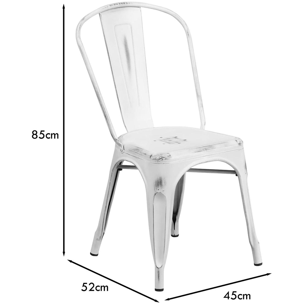 FWStyle Set of 4 White Assembled Steel Chairs Image 6