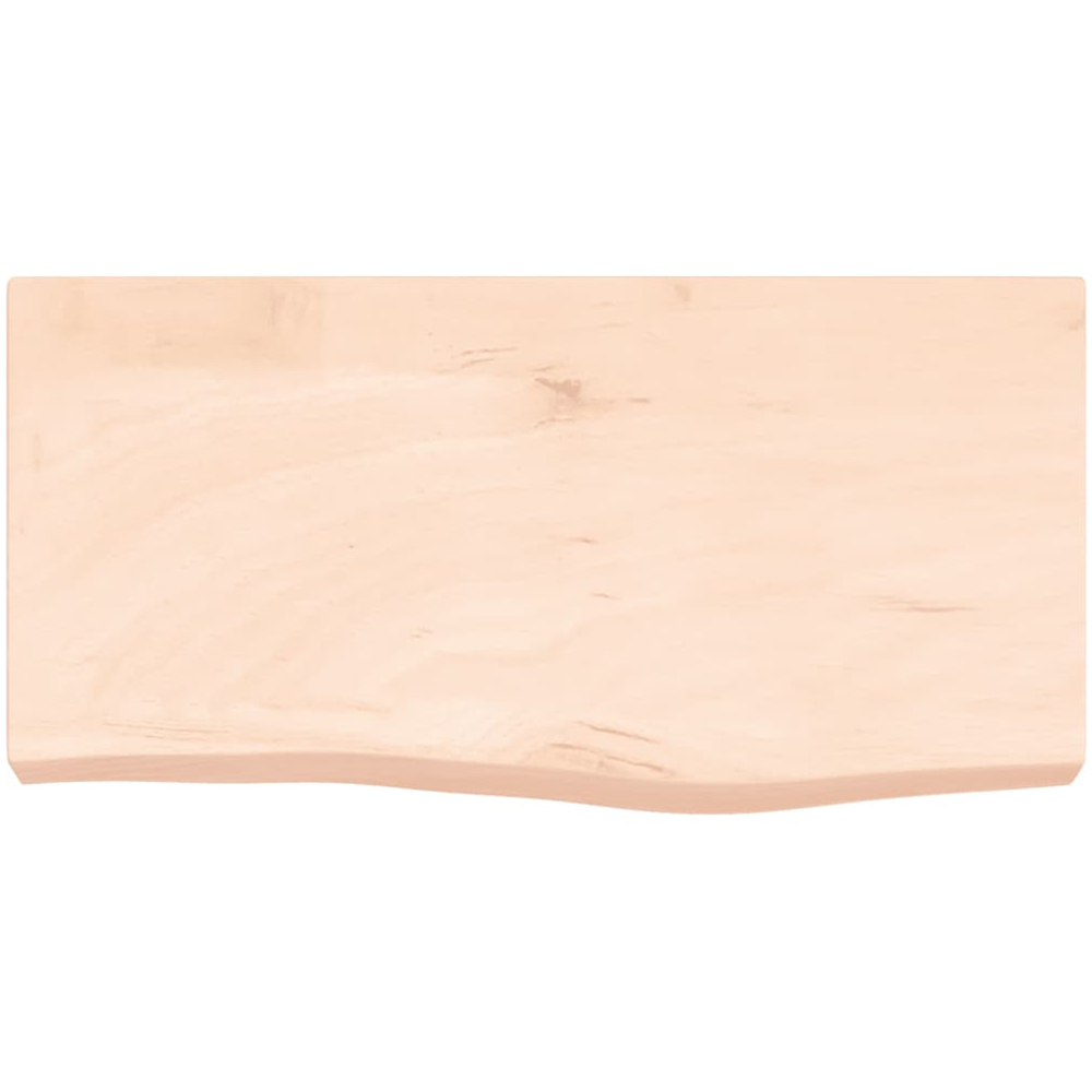 vidaXL 60cm Natural Untreated Solid Oak Wood Floating Wall Shelf Image 3