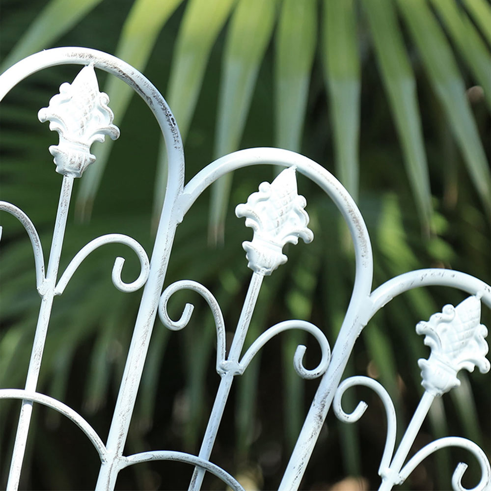 GlamHaus Girona Antique Grey Garden Bench Image 3