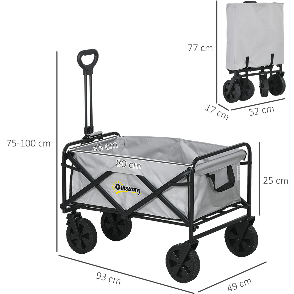 Outsunny Dark Grey Folding Beach Trolley Cart Image 7